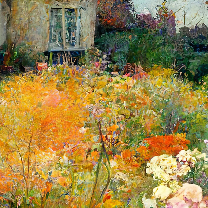 Warm Tones | Garden Painting | Garden Wall Art | Botanical Print ...