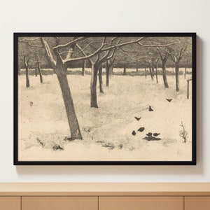 Snowy Trees | Rustic Holiday Decor | Instant Download | Winter Deer Print | Living Room Wall Art | Digital Download | Winter Wall Art