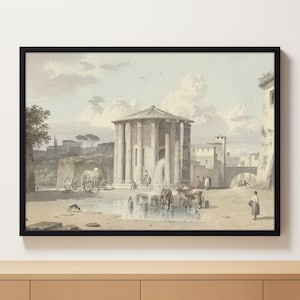 Cityscape Painting Printable | Rome Pastel Art Print | Rome Italy Print | Cityscape Italy Watercolor Print | Vintage Rome Painting