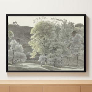 Trees Art Print | Digital Download | Wall Art | Downloadable Print | Vintage Farmhouse Drawing Enhanced | Botanical Art