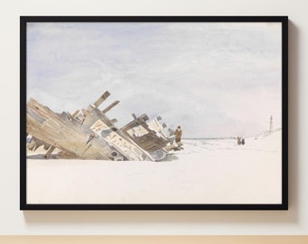 Wreckage on the Beach | Beach Print | Beach Wall Art | Beach Decor | Surf Prints | Coastal Wall Art | Bathroom Wall Art