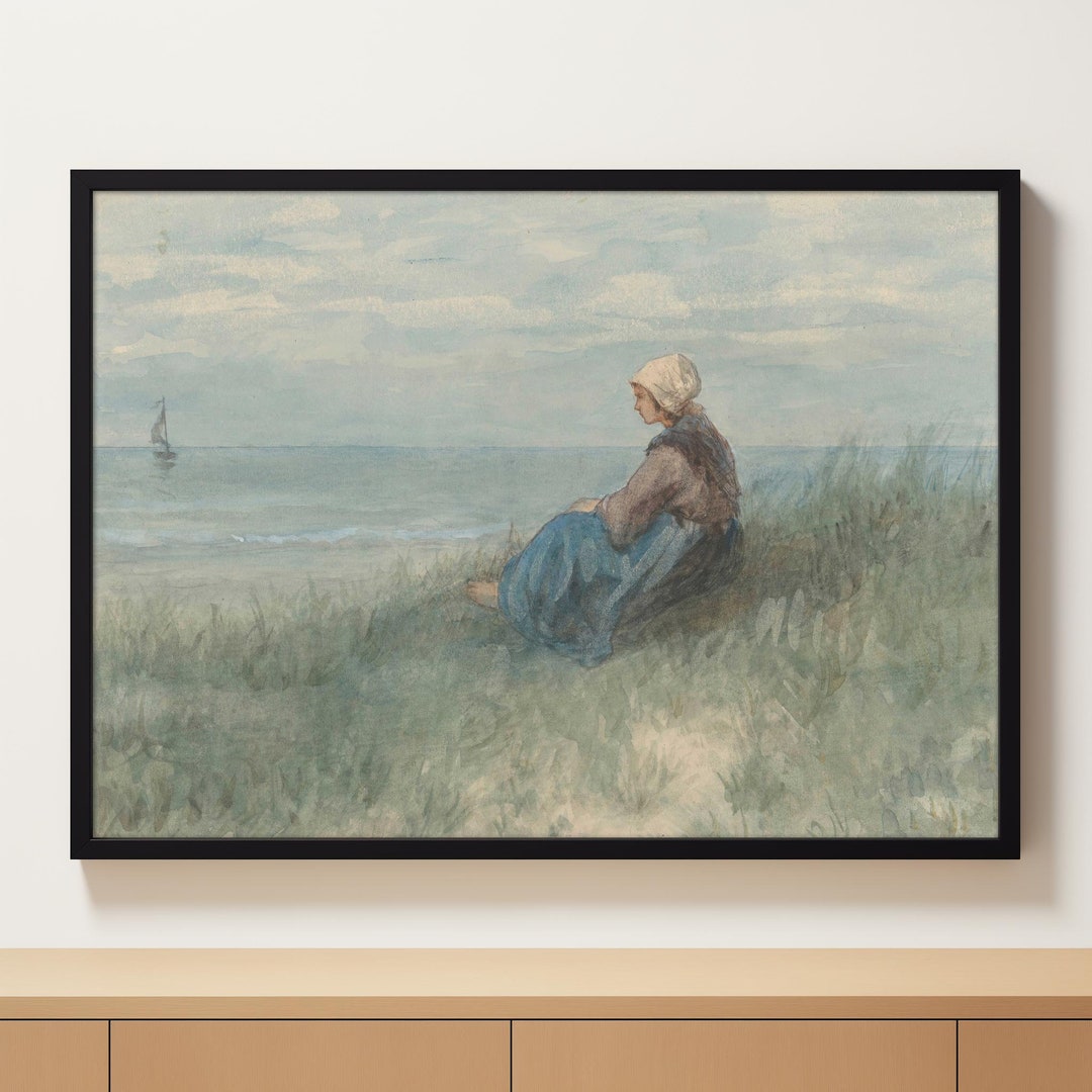 A Woman Contemplating the Sea | Ocean Art | Seaside Art Print | Wall ...