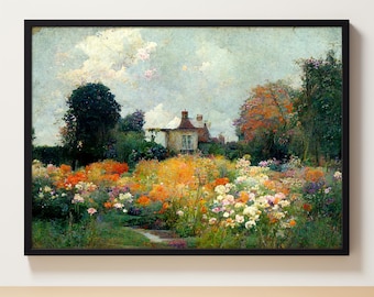 Toni caldi / Pittura da giardino / Arte da parete da giardino / Stampa botanica / Galleria da parete / Stampe da giardino / Arte da parete floreale