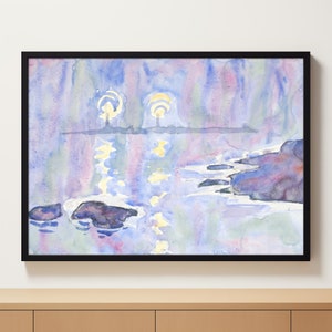 Wall Art | Coastal Art | Watercolor Art | Beach Painting | Vintage Seascape Painting | Ocean Watercolor | Watercolor Print | Vintage Print
