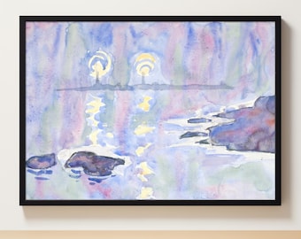 Wall Art | Coastal Art | Watercolor Art | Beach Painting | Vintage Seascape Painting | Ocean Watercolor | Watercolor Print | Vintage Print