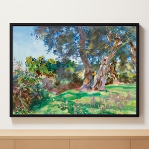 Printable Art | Farmhouse Art | Vintage Paintings | Vintage Print | Vintage Olive Tree Landscape | Vintage Wall Art