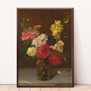 Digital Download | Vintage Floral Print | Wedding Gift | Still Life Painting | Flowers Still Life | Botanical Print | Kitchen Art
