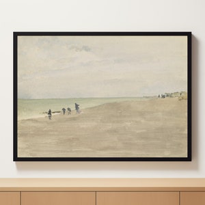 Beach Painting | Vintage Style Wall Art | Neutral Tones | Coastal Landscape | Printable | Digital Download | Home Decor