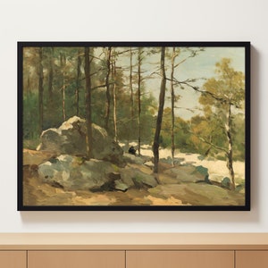 Moody Landscape | Landscape Print | Printable Wall Art | Dark Academia Aesthetic | Digital Printable Download | Trees Print