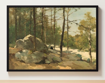 Paisaje cambiante / Impresión de paisaje / Arte de pared imprimible / Estética de la Academia Oscura / Descarga imprimible digital / Impresión de árboles