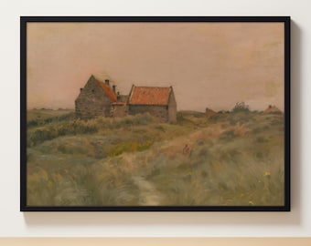 Country House on an Autumn Day | Autumn Country Painting | Fine Art Vintage Landscape Wall Art |Fall PRINTABLE Digital Art