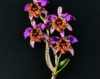 Purple Iris Flower Brooch Pin ~ Unique Gift for Nature Lovers