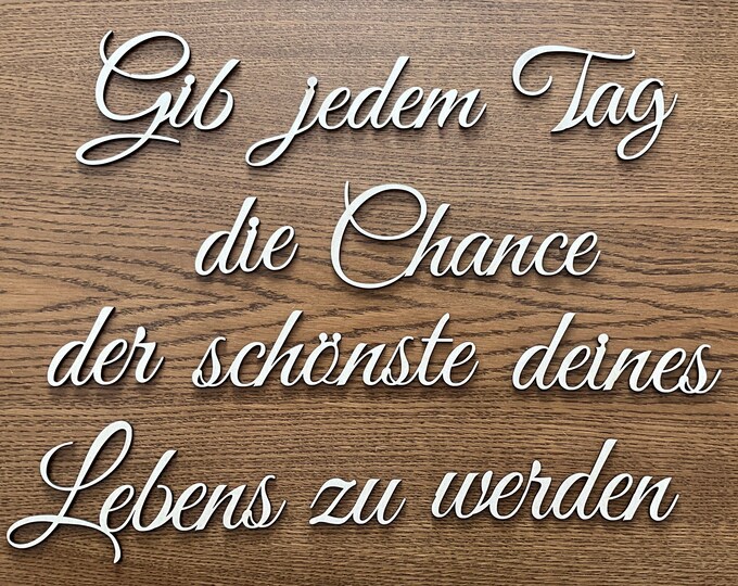 Spruch zum Aufhängen, Schriftzug Wanddeko, Wandtattoo, Wandbehang, Holz