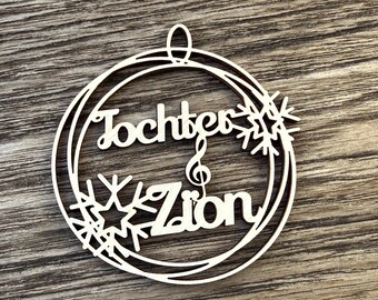 Tochter Zion als Weihnachtsbaumanhänger, Weihnachtskugel ca. 6,5cm Durchmesser