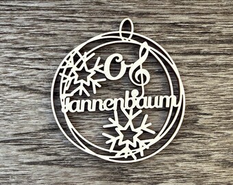 O Tannenbaum als Weihnachtsbaumanhänger, Weihnachtskugel ca. 6,5cm Durchmesser