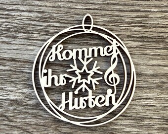 Kommet ihr Hirten als Weihnachtsbaumanhänger, Weihnachtskugel ca. 6,5cm Durchmesser