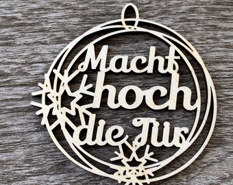 Christliche Christbaumanhänger Weihnachtskugel ca. 6,5cm Durchmesser Macht hoch die Tür