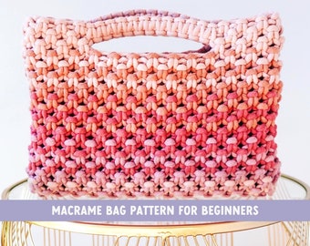 Macrame PATTERN | Easy DIY Macrame Bag Tutorial for Beginners | Written Instructions with Step-by-Step Photos + Knot Guide | PDF Download