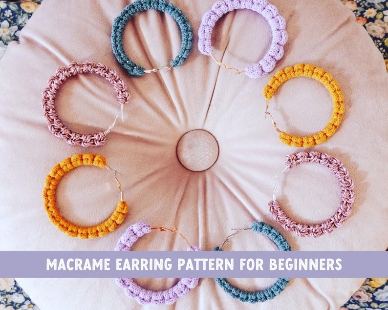 Macrame PATTERN Easy DIY Macrame Earring Tutorial for Beginners Written Instructions with Step-by-Step Photos PDF Digital Download image 1