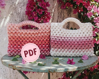 Macrame Bag PDF PATTERN | Easy DIY Macrame Bag Tutorial for Beginners | Written Instructions + Step-by-Step Photos & Knot Guide
