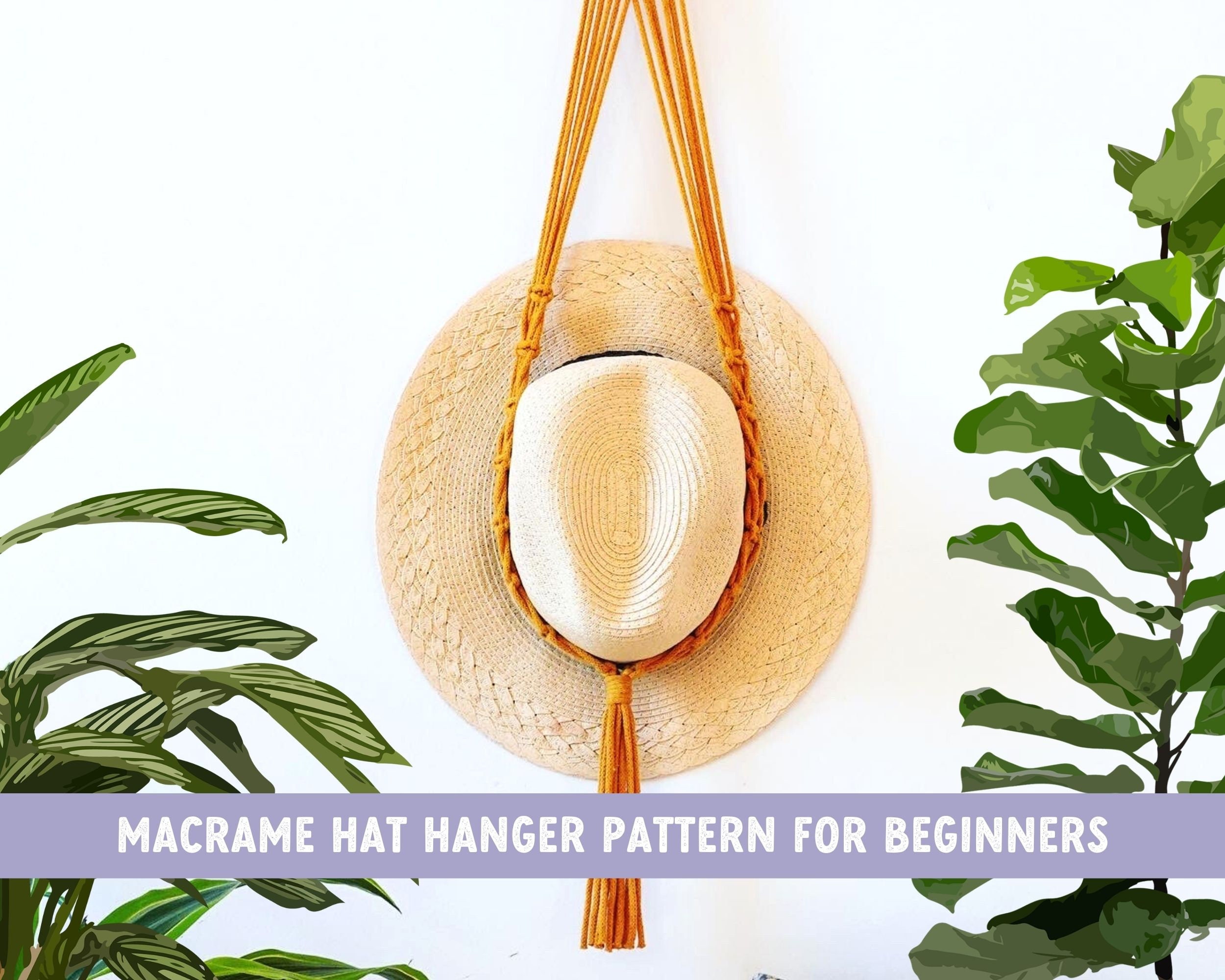 Macrame PATTERN Easy DIY Macrame Hat Hanger Tutorial for Etsy