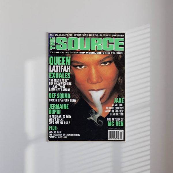 Artist Queen Latifah, Magazine Cover, Magazine Poster, Rap Cover, Rap Magazine, Album Cover Poster, 90s Rap Magazine, 90s Poster, Music Post