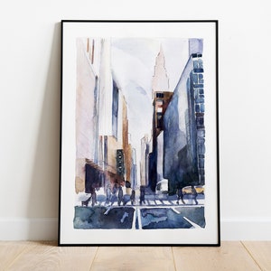 Instant download New york print / NYC print / New York painting / New York illustration / New york large print / Watercolor New York