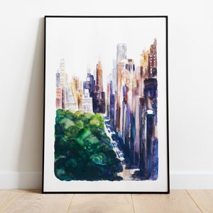 INSTANT DOWNLOAD Watercolor Central Park print / Central park print / New York poster Hand painted Central Park / Central Park illustration