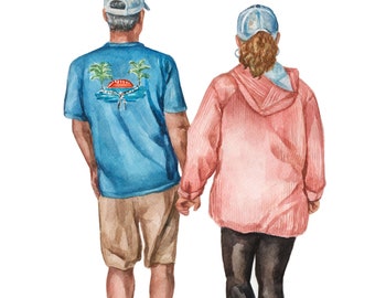 Custom wedding portrait / Hand painted watercolor portrait / Personalised wedding portrait / Couple portrait / Hand-painted couple portrait