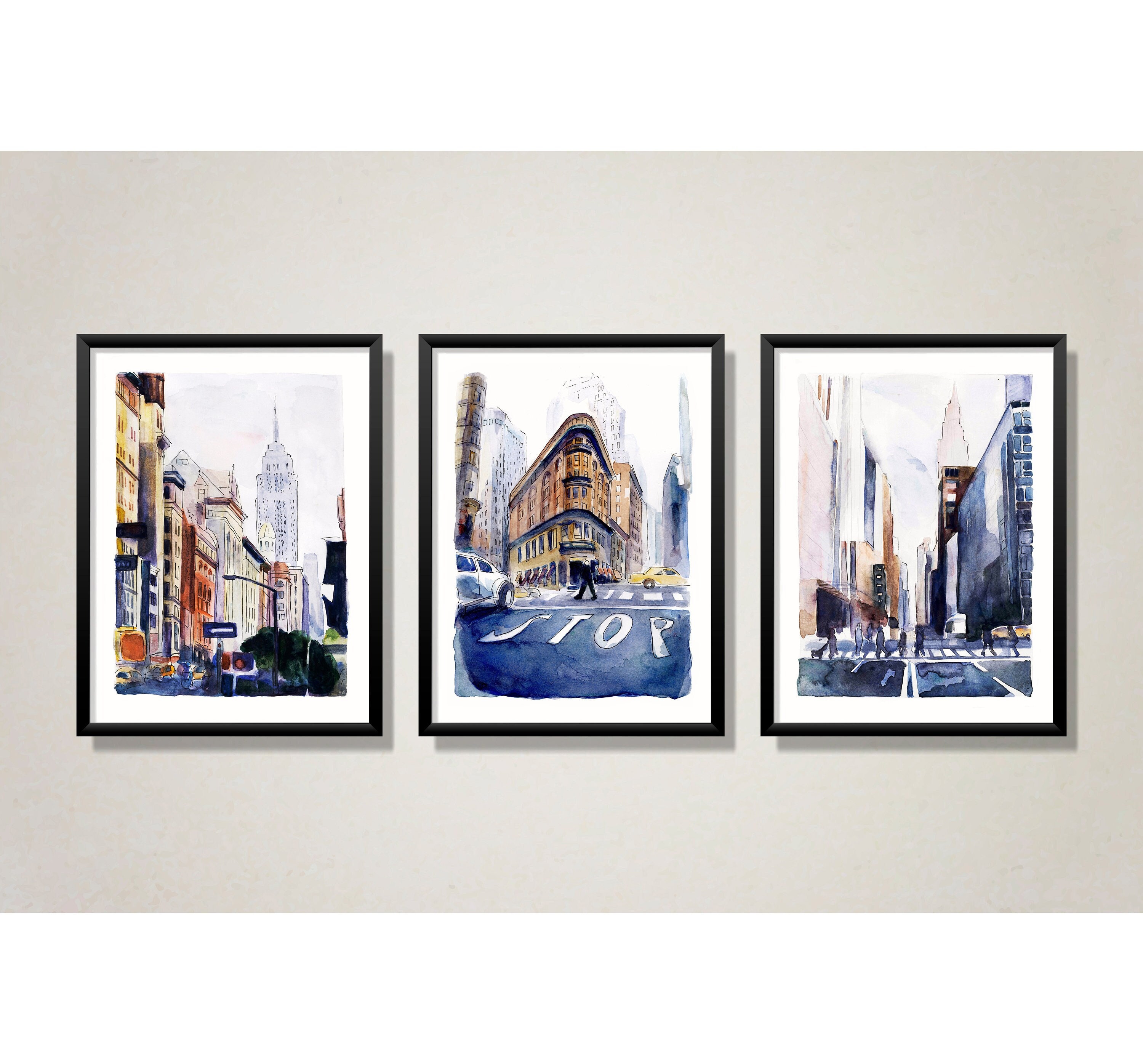 Nyc Set of 3 Prints - Etsy