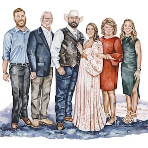 Large Family Portrait / Custom family portrait / Hand-painted portrait from photo / Personalizes Family portrait / Wedding portrait