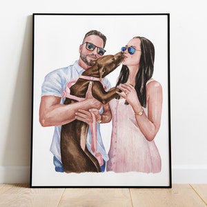 Custom Hand painted watercolor portrait / Personalised wedding portrait / Hand-painted couple portrait  Custom Detailed Watercolor Portraits