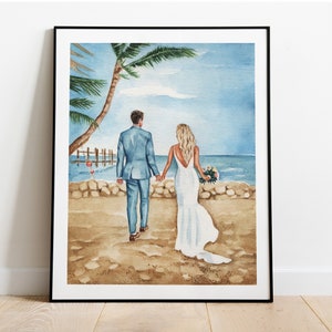 Custom wedding portrait / Hand-painted watercolor from photo / Family portrait / Couple watercolor portrait / Personalized wedding painting