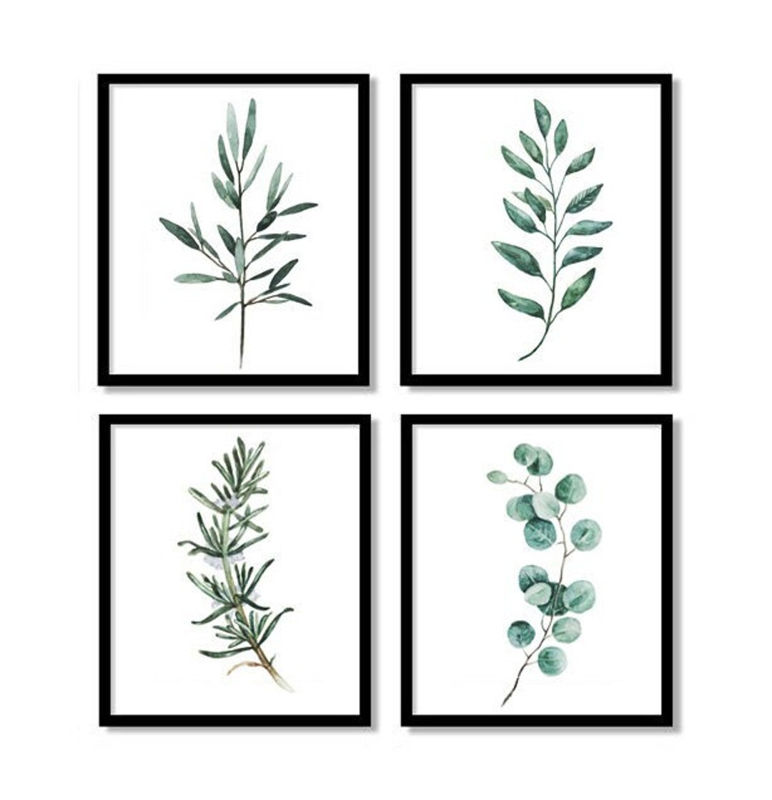 Watercolor Herb Prints Set – Botanical Kitchen Art (digital Download ...