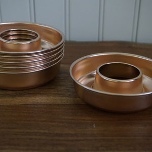 Vintage Copper Molds - Mini Bundt Cake - Aluminum - Set of 6 - Small Bundt - 071