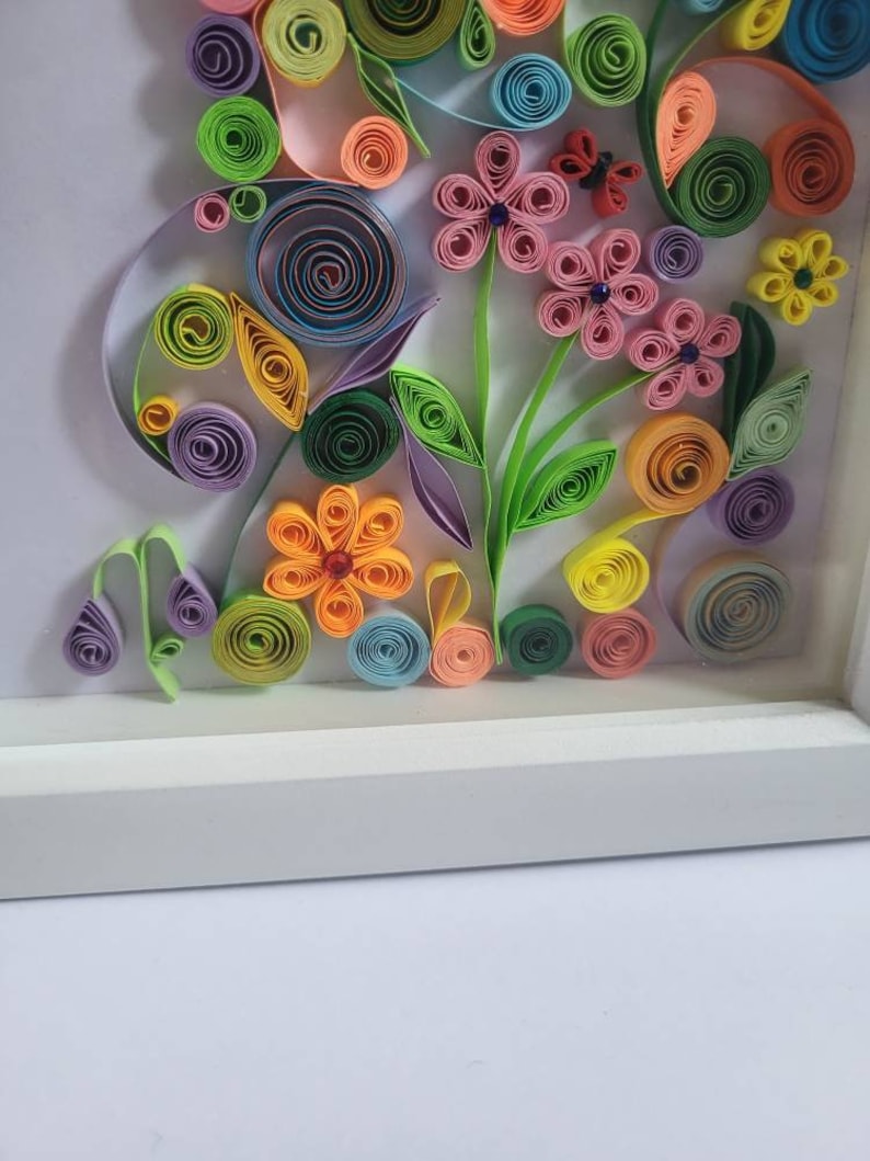 Four Seasons Spring Quilling Art Wall Decor Quilled Art Etsy