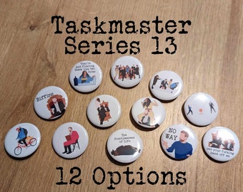 Taskmaster Series 13 Pin Badges 12 Options
