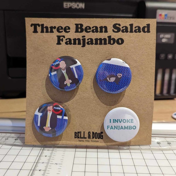 Three Bean Salad - Fanjambo Pin Badges