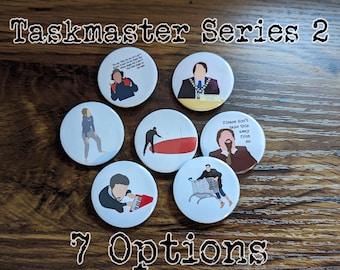 Taskmaster Series 2 Pin Badges 7 Options
