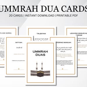 Cartes Ummra Dua | imprimables Duas | Flashcards de la Omra PDF | Cartes de prière | Doua islamique | Cartes de rappel Dua