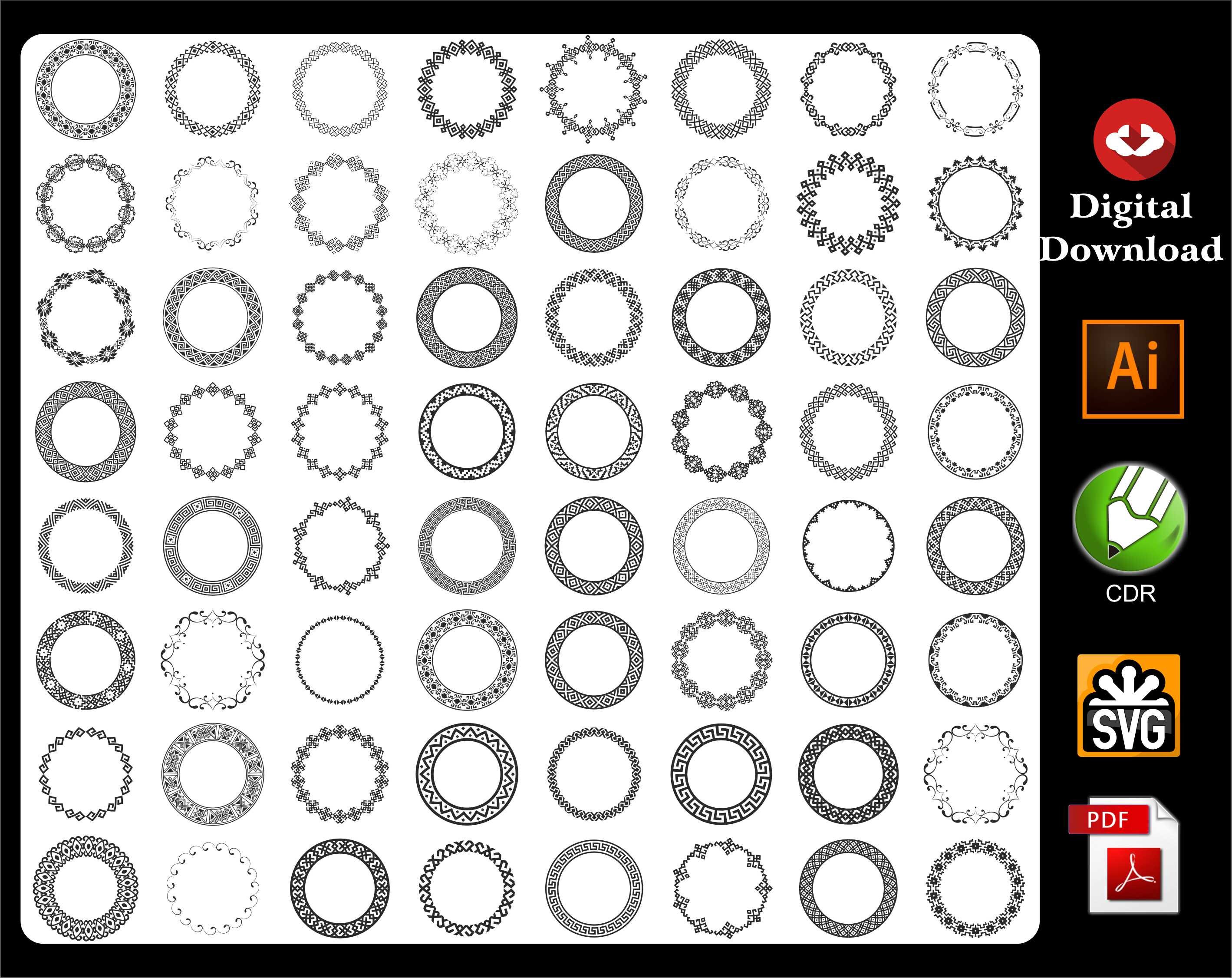 800 Frame Ornament Frame Svg,square Frame Pack,double Border,rectangle,circle Frame,oval,doodle
