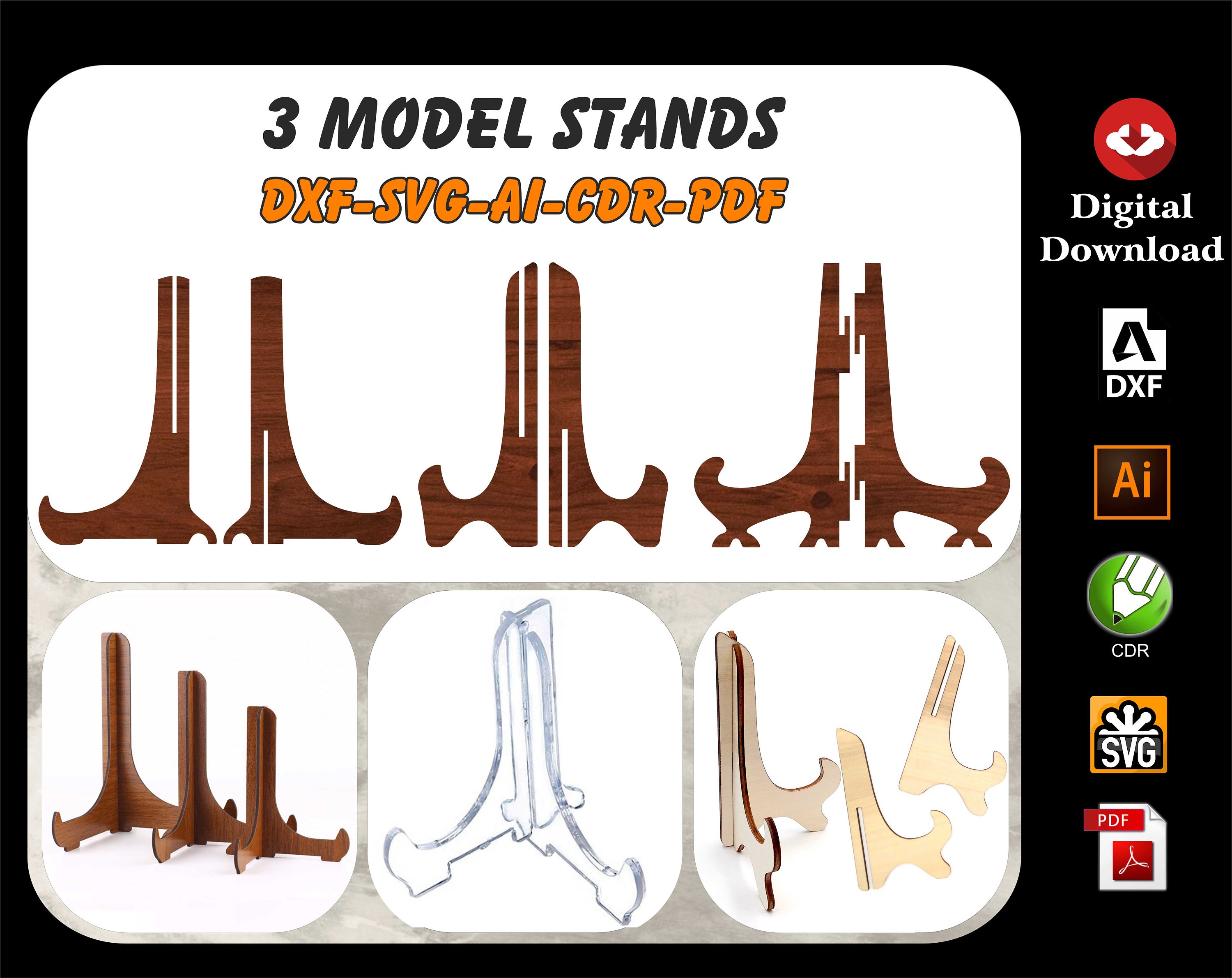 3 Models Easel Display SVG Plate Stand Mini Display Stand Photo Stand