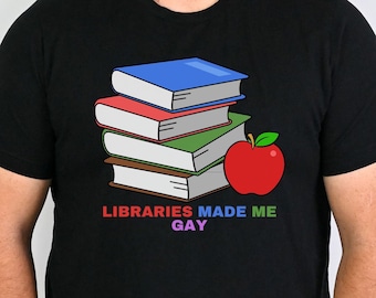 Koszulka „Biblioteki mnie zgwałciły”: LGBTQ Pride, koszulka z zakazanymi książkami