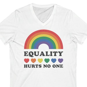 Equality Hurts No One V neck Shirt, Black Lives Matter, Equal Rights, Pride Shirt, LGBT, Social Justice,Human Rights, Anti Racism, Gay pride