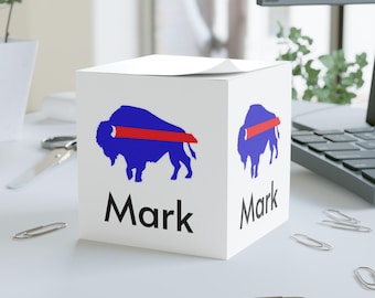 Personalized Buffalo Bills Note Cube, Fan Office Decor