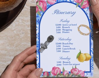 Bachelorette Party Itinerary | Mamma Mia!  – Digital & Editable Template