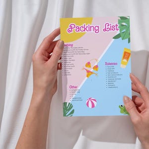 Groovy Packing List Template | 70s Malibu Themed Bachelorette|  Fully Customizable Canva Design