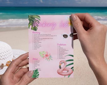 Tropical Bachelorette Party Packing List Template (Digital Download)