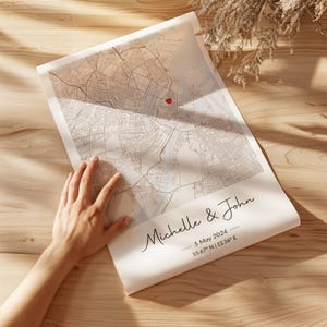 Personalisierte Landkarte für die Hochzeit Benutzerdefinierte Paar Druck Verlobung Jahrestag Erstes Datum Valentinstag Wohnkultur Minimalist Art