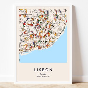 Lisbon Map, Instant Digital Download